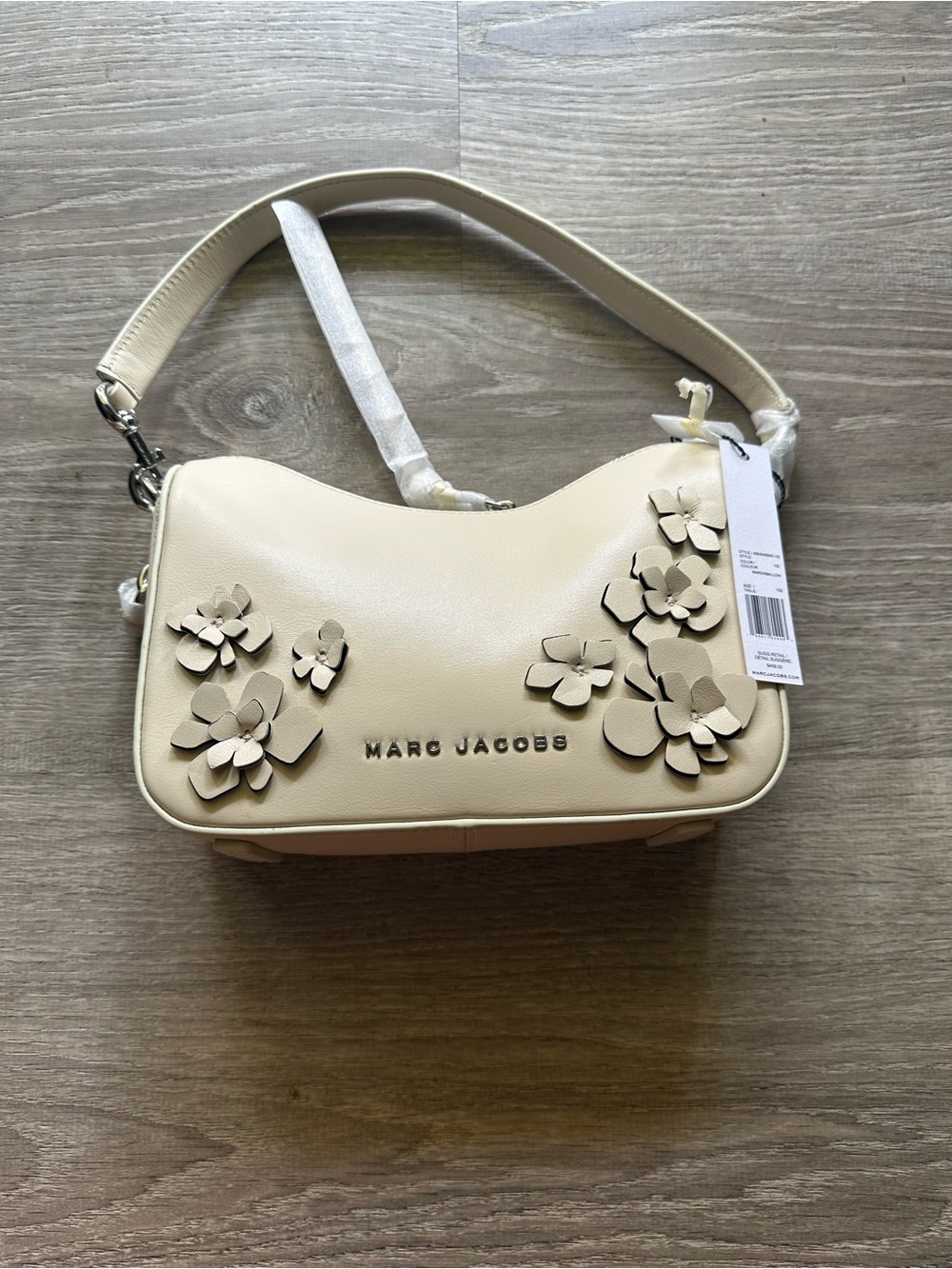Marc Jacobs Cream Floral Leather Shoulder Bag